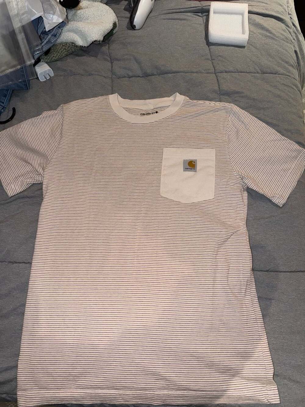 Carhartt Relaxed Fit Short-Sleeve Pocket Stripe T-Shirt Malt/Apple Butter